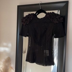 Zhivago zipper back mesh top